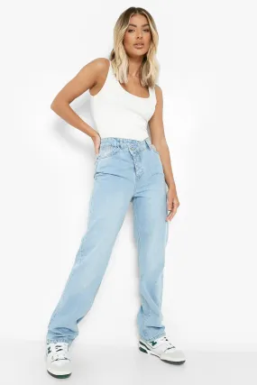 Asymmetric High Waisted Mom Jeans