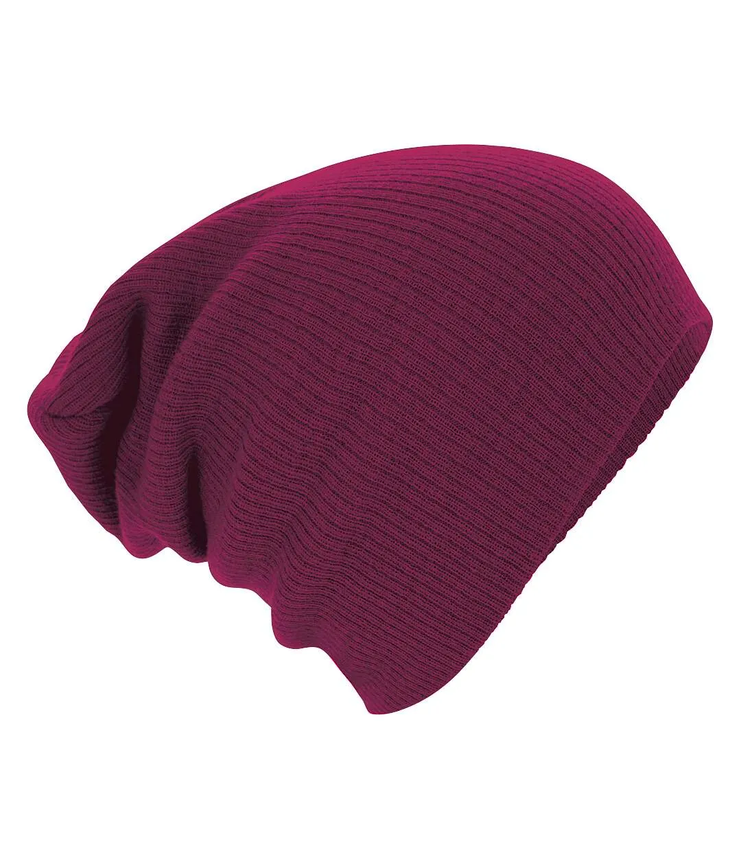 Beechfield Unisex Slouch Winter Beanie Hat (Burgundy) - UTRW247