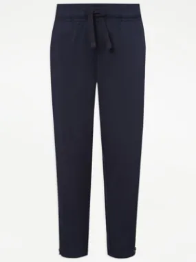 Black Active Stretch  Zip Ankle School Joggers | School | George at ASDA