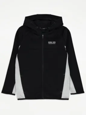 Black Panelled Global Edition Zip Up Hoodie | Kids | George at ASDA