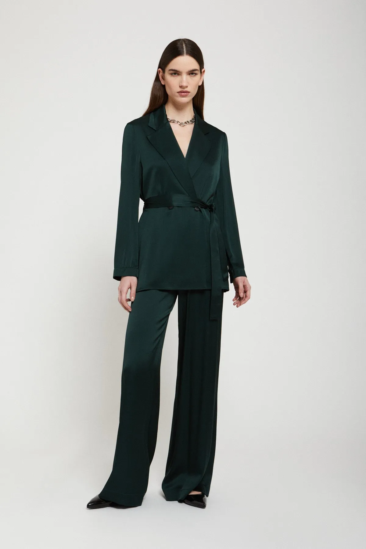 Blazer in viscosa con fusciacca