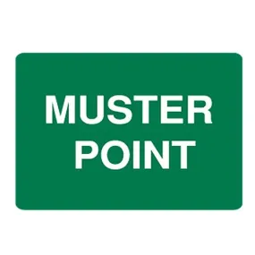 Brady Emergency Information Sign - Muster Point, H450mm x W600mm, Polypropylene, White/Green