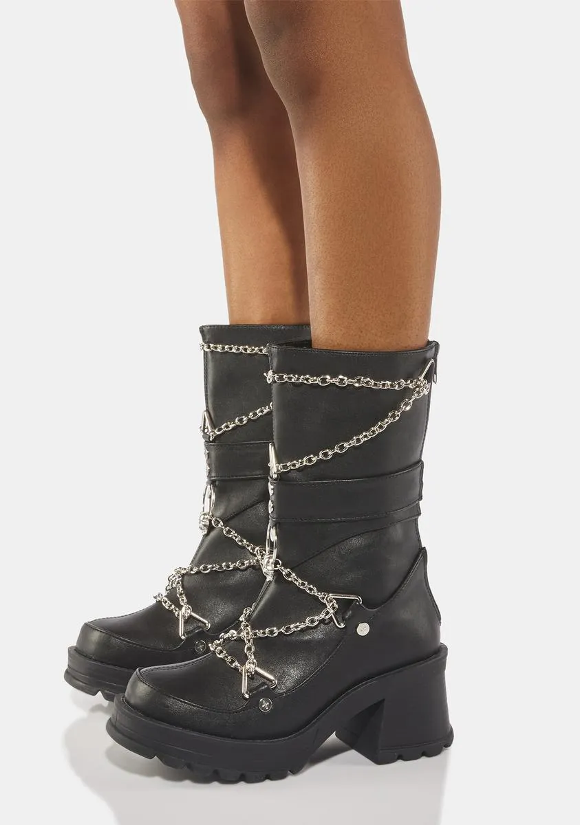 Bratty-120 Chain Boots-