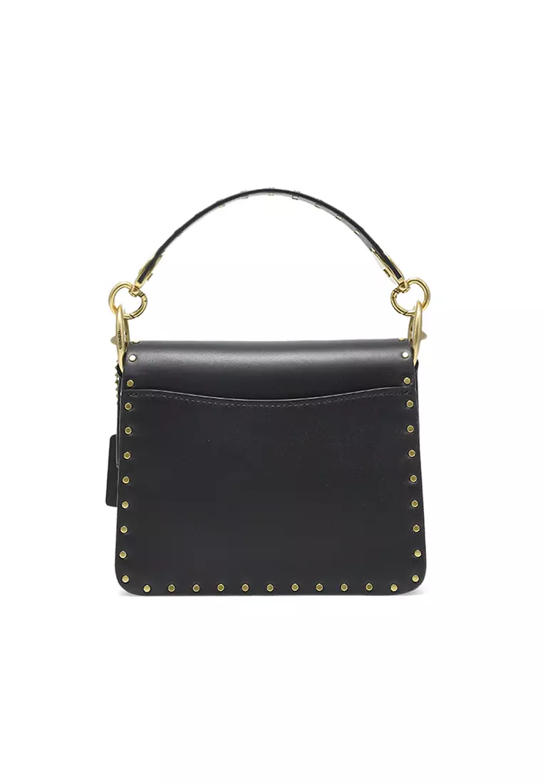 Coach COACH BEAT Women's Black Signature Lock Shoulder Crossbody Bag