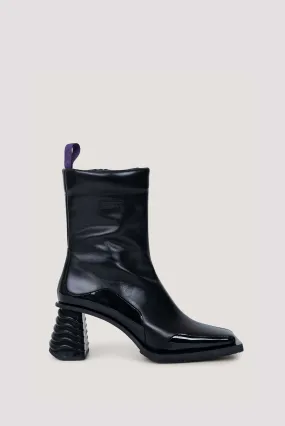 Eytys  Black 75 Square Toe Leather Ankle Boot
