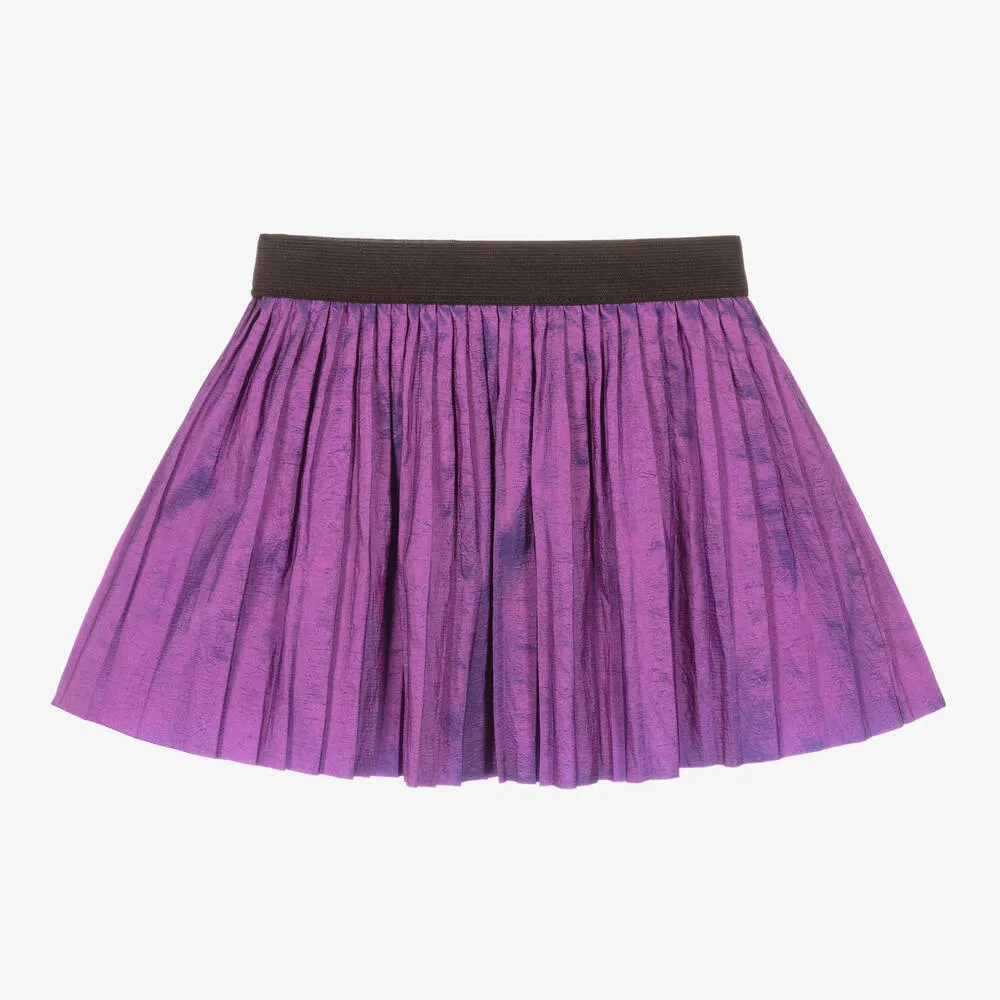 Girls Purple Pleated Skirt