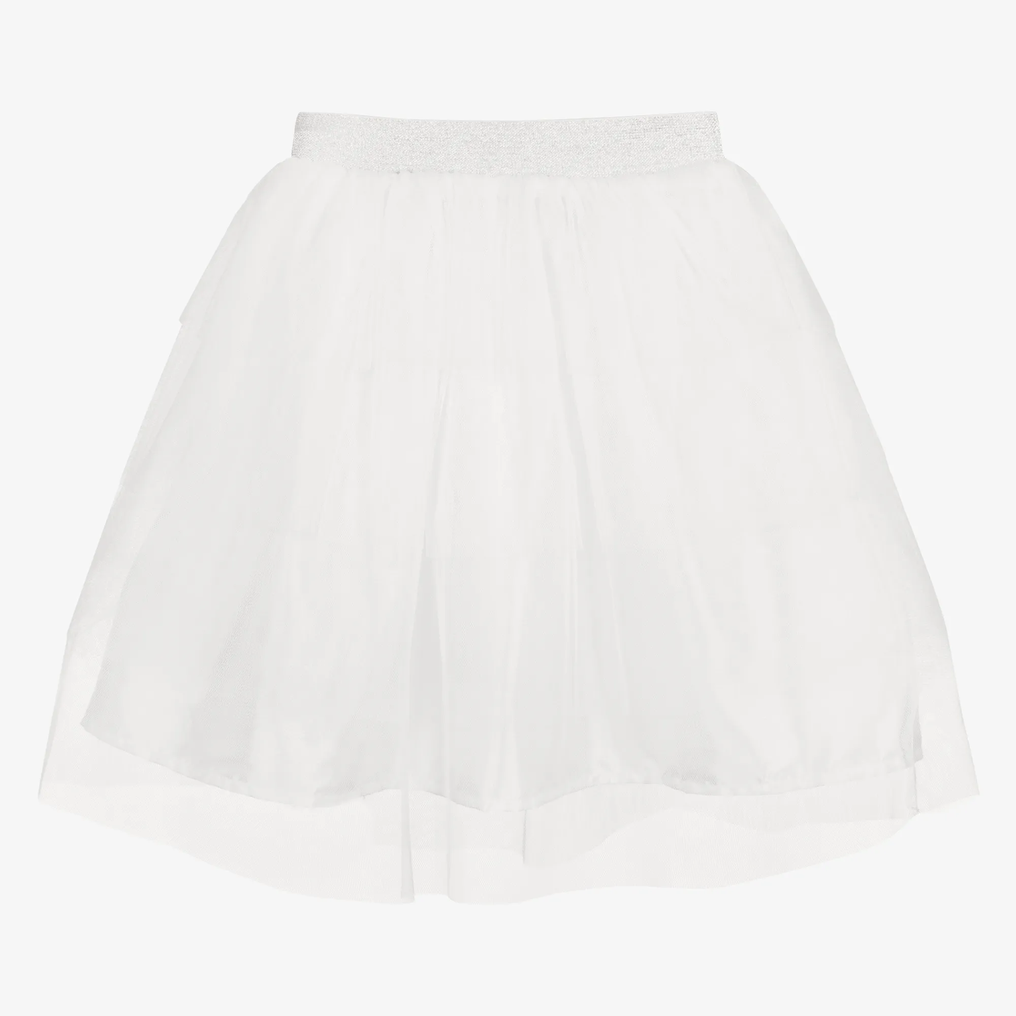 Girls White Tulle Skirt
