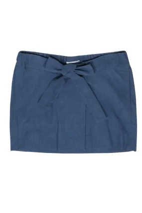 Isabel Marant - Blue Demin Wash Mini Skirt w/ Tie Belt Sz 8