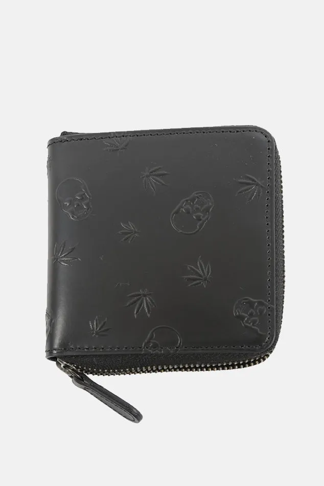 Leather Square Wallet Black