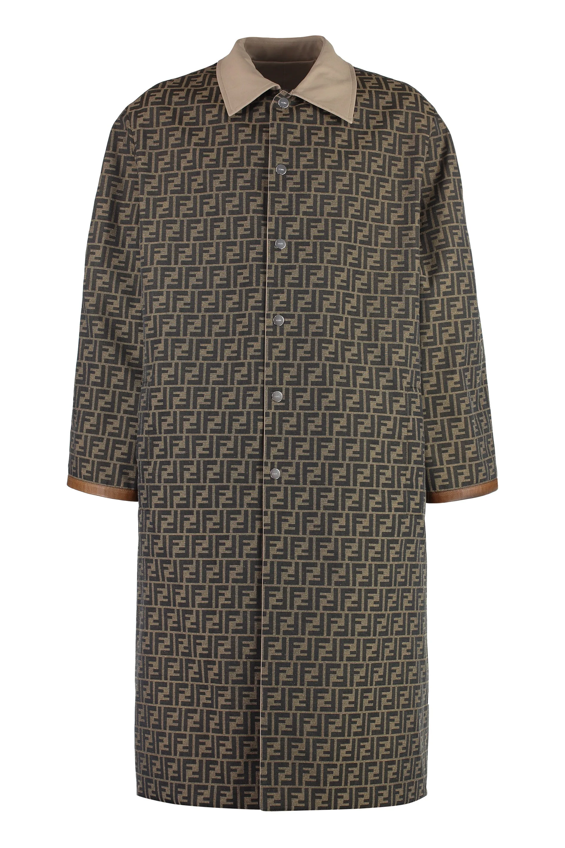LOGO JACQUARD REVERSIBLE TRENCH COAT
