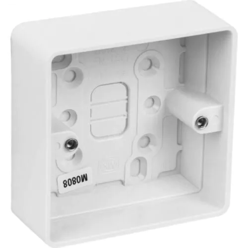 MK Logic Plus Moulded Surface Box 1 Gang White 30mm