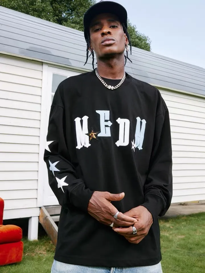MR. ENJOY DA MONEY  |Unisex Street Style Long Sleeves Plain Oversized Logo Tops