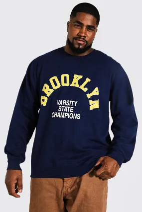 Plus Brooklyn Varsity Print Sweatshirt