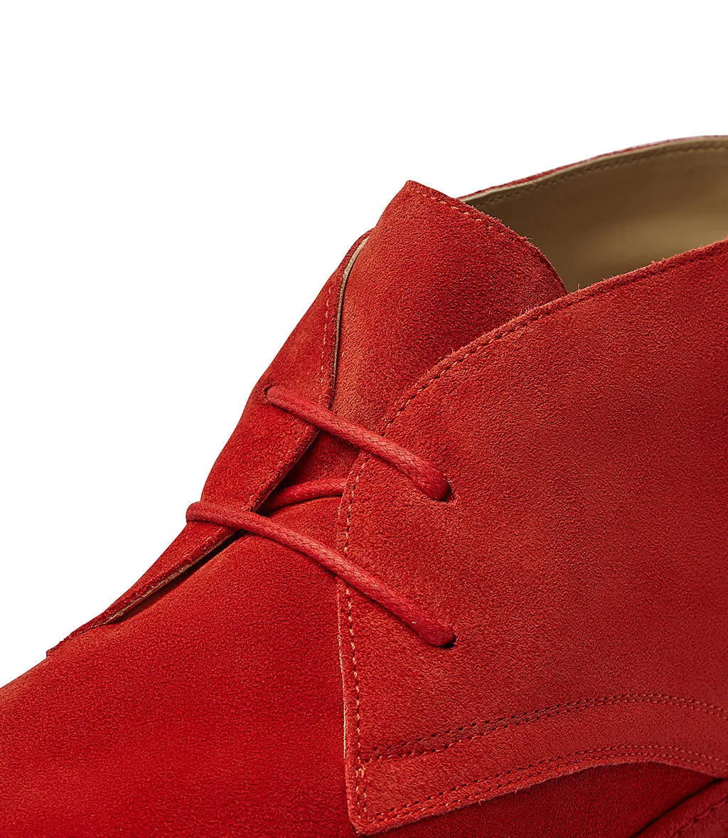Red suede desert boots