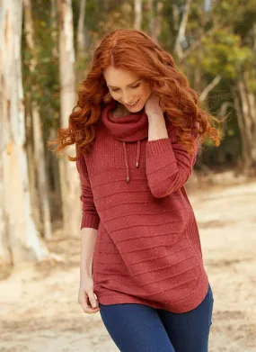 Rust Cowl Neck Jumper
