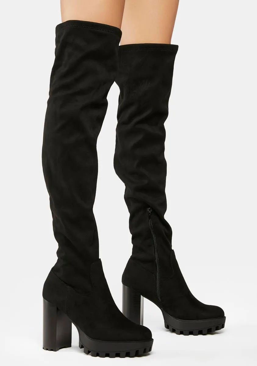 Shook Ones Knee High Boots-