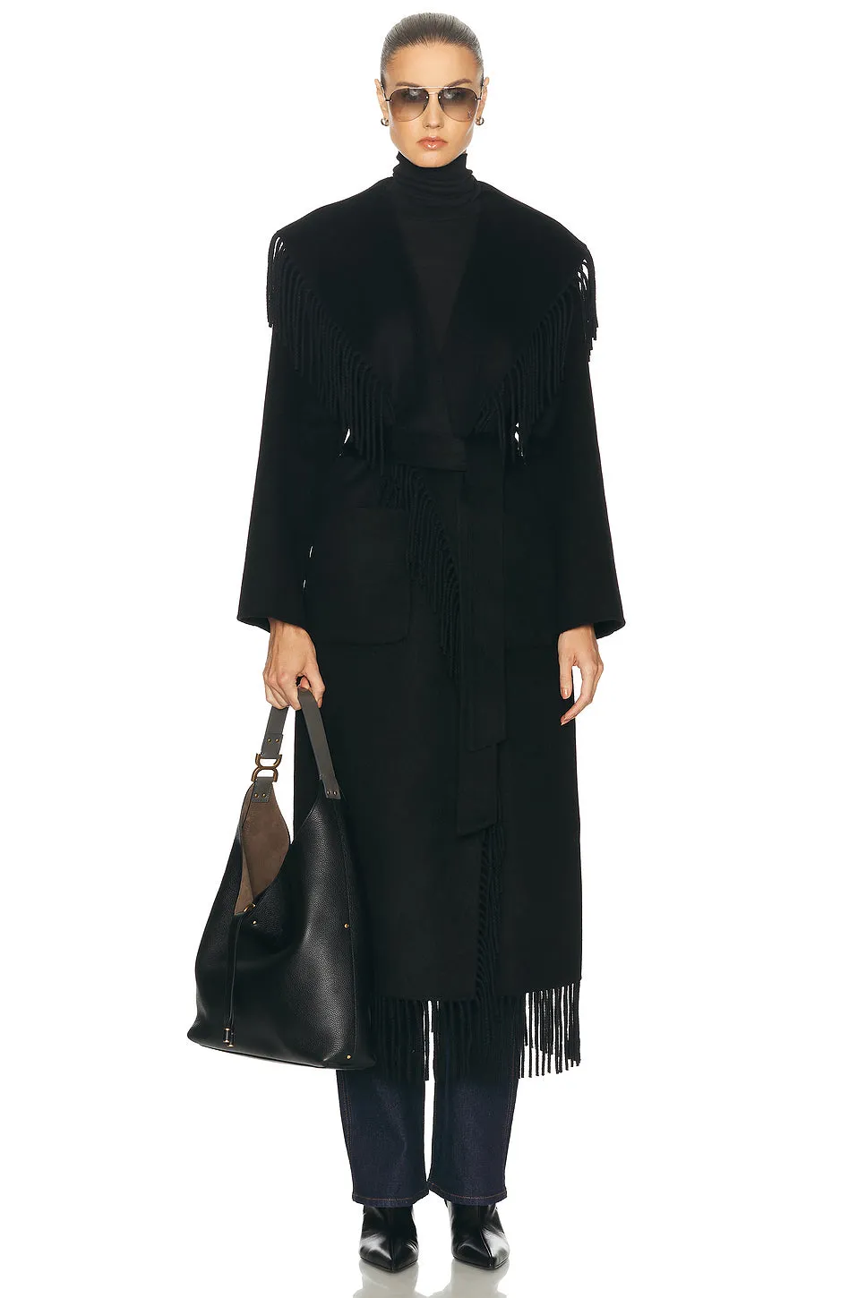 SIMKHAI Carrie Fringe Robe Coat