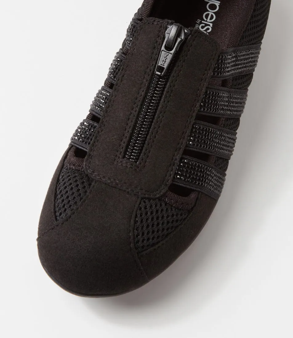 SUPERSOFT Gibi Black Jewels Mesh Elastic Sneakers