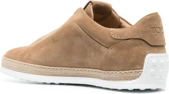 Tod's laceless suede sneakers Brown