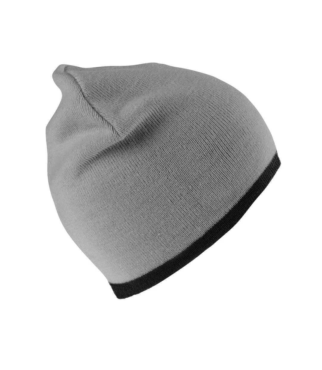 Unisex adult reversible fashion beanie grey/black Result Winter Essentials