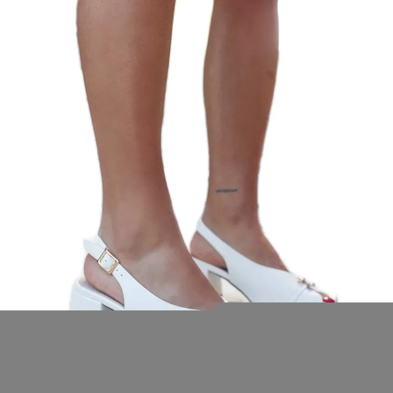 White sandals with Totana leather insole