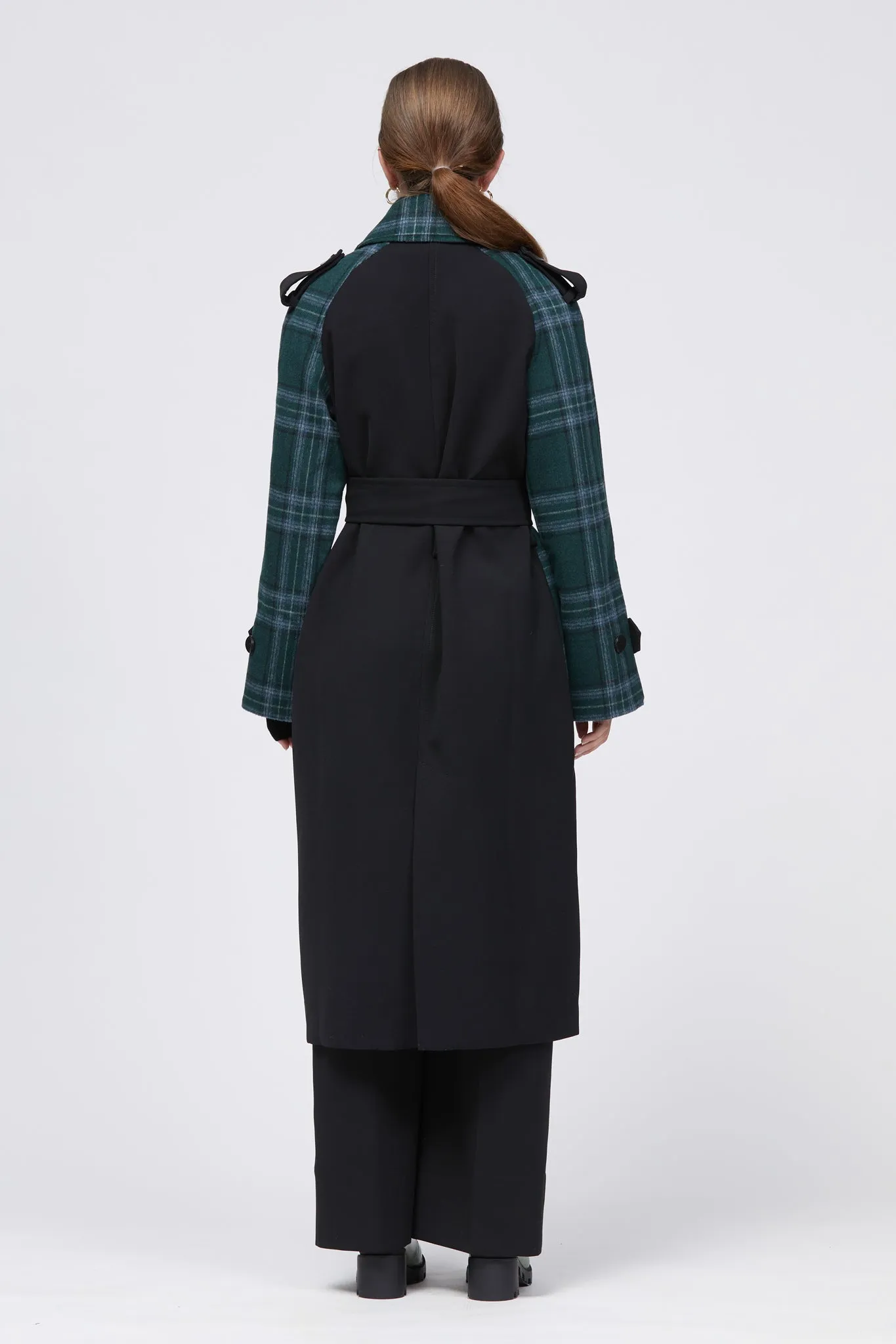 Zimno Trench Green/Black Check + Black